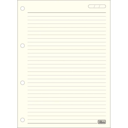 Foto ilustrativa Refil Tiliflex Creme para Caderno Argolado Universitário 80 Folhas