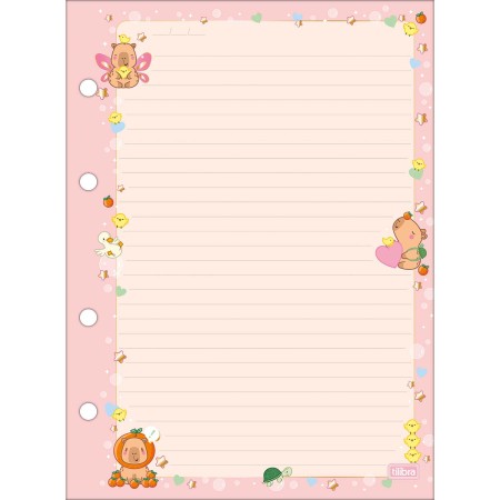 Foto ilustrativa Refil Tiliflex para Caderno Argolado Colegial Capyclub 80 Folhas