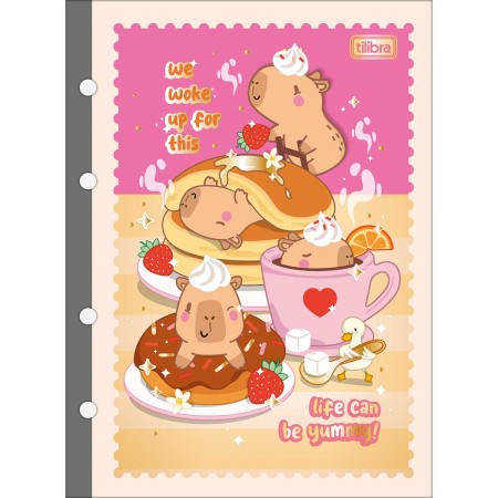 Foto ilustrativa Refil Tiliflex para Caderno Argolado Colegial Capyclub 80 Folhas