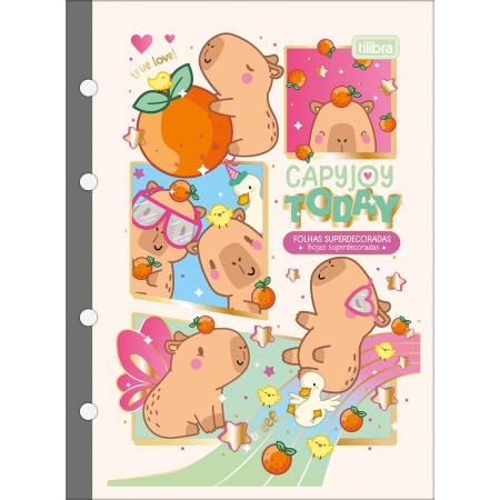 Foto ilustrativa Refil Tiliflex para Caderno Argolado Colegial Capyclub 80 Folhas