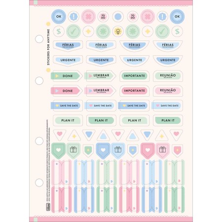 Foto ilustrativa Refil Tiliflex para Caderno Argolado Colegial Happy 80 Folhas