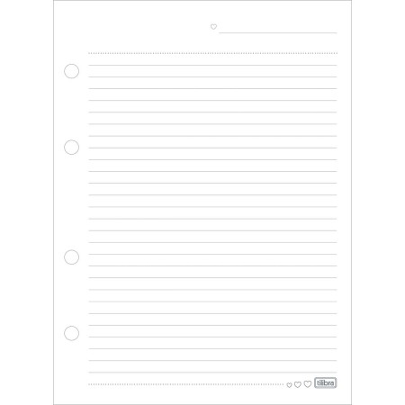 Foto ilustrativa Refil Tiliflex para Caderno Argolado Colegial Happy 80 Folhas