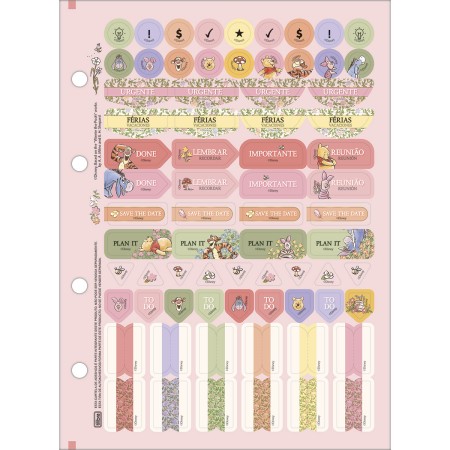 Foto ilustrativa Refil Tiliflex para Caderno Argolado Colegial Pooh 80 Folhas