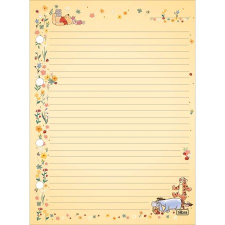 Foto ilustrativa Refil Tiliflex para Caderno Argolado Colegial Pooh 80 Folhas