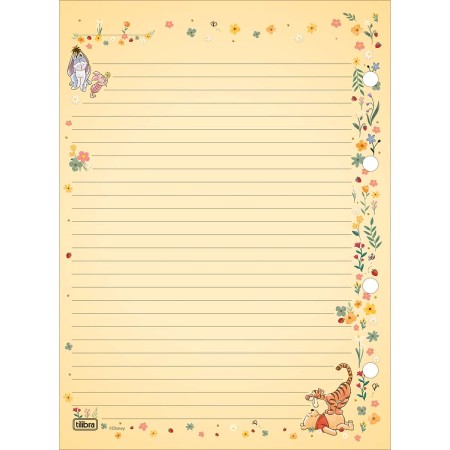 Foto ilustrativa Refil Tiliflex para Caderno Argolado Colegial Pooh 80 Folhas