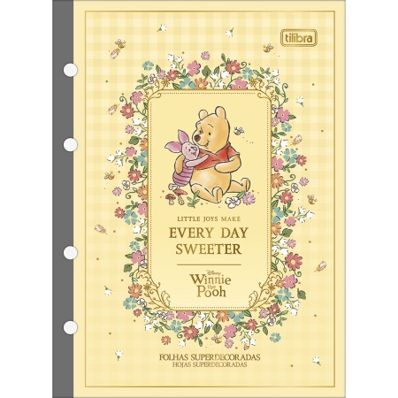 Foto ilustrativa Refil Tiliflex para Caderno Argolado Colegial Pooh 80 Folhas