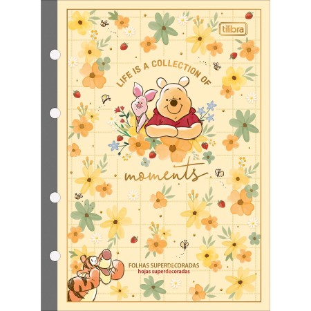 Foto ilustrativa Refil Tiliflex para Caderno Argolado Colegial Pooh 80 Folhas