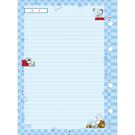 Foto ilustrativa Refil Tiliflex para Caderno Argolado Colegial Snoopy 80 Folhas
