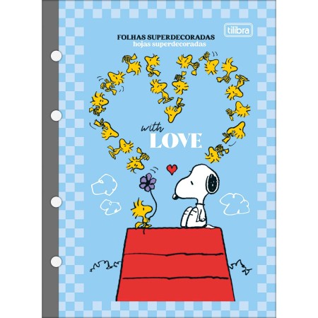 Foto ilustrativa Refil Tiliflex para Caderno Argolado Colegial Snoopy 80 Folhas