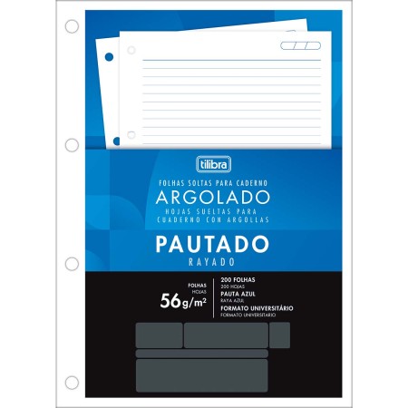 Foto ilustrativa Refil Tiliflex para Caderno Argolado Universitário 200 Folhas Soltas