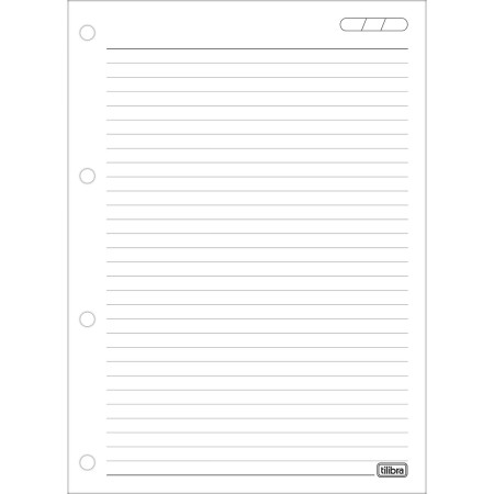 Foto ilustrativa Refil Tiliflex para Caderno Argolado Universitário 80 Folhas 90 Gramas