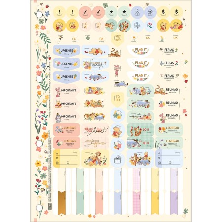Foto ilustrativa Refil Tiliflex para Caderno Argolado Universitário Pooh 80 Folhas
