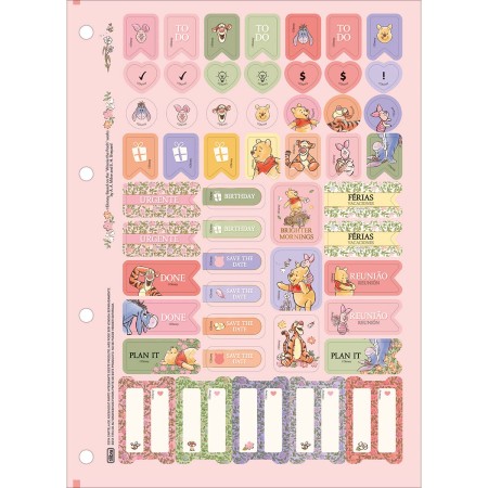 Foto ilustrativa Refil Tiliflex para Caderno Argolado Universitário Pooh 80 Folhas