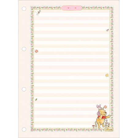 Foto ilustrativa Refil Tiliflex para Caderno Argolado Universitário Pooh 80 Folhas