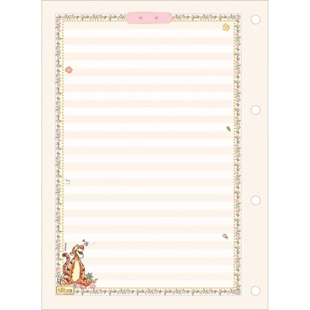 Foto ilustrativa Refil Tiliflex para Caderno Argolado Universitário Pooh 80 Folhas