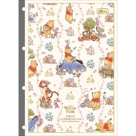 Foto ilustrativa Refil Tiliflex para Caderno Argolado Universitário Pooh 80 Folhas