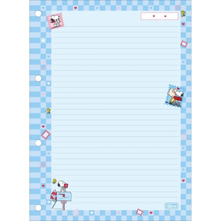 Foto ilustrativa Refil Tiliflex para Caderno Argolado Universitário Snoopy 80 Folhas