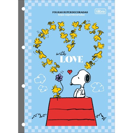 Foto ilustrativa Refil Tiliflex para Caderno Argolado Universitário Snoopy 80 Folhas
