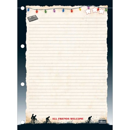 Foto ilustrativa Refil Tiliflex para Caderno Argolado Universitário Stranger Things 80 Folhas