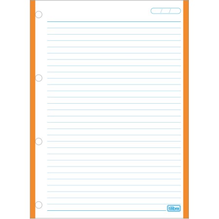 Foto ilustrativa Refil Tiliflex para Caderno Argolado Universitário Tarjado 96 Folhas