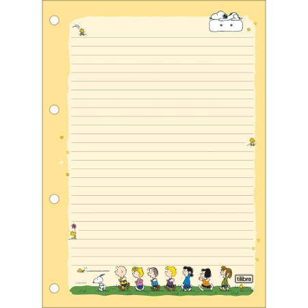 Foto ilustrativa Refil Tiliflex para Caderno Argolado Universitários Snoopy  80 Folhas