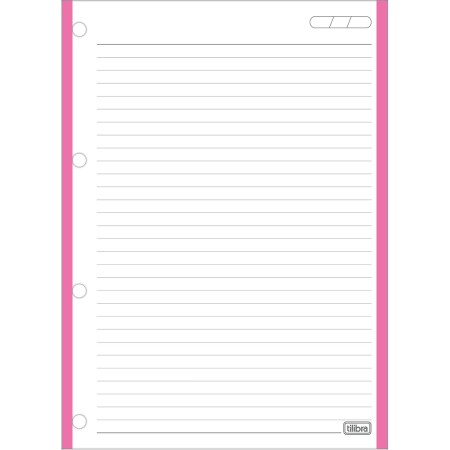 Foto ilustrativa Refil Tiliflex Tarjado Lumi para Caderno Argolado Universitário 96 Folhas