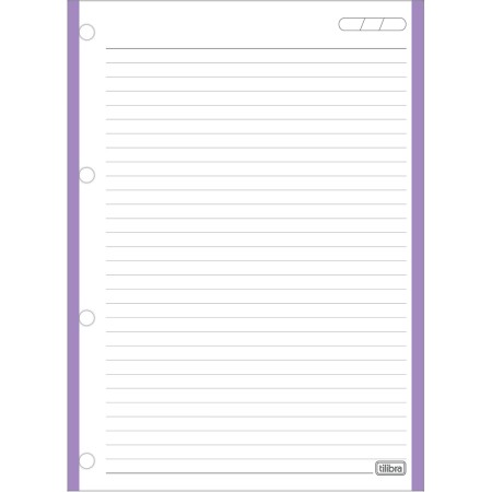 Foto ilustrativa Refil Tiliflex Tarjado Lumi para Caderno Argolado Universitário 96 Folhas