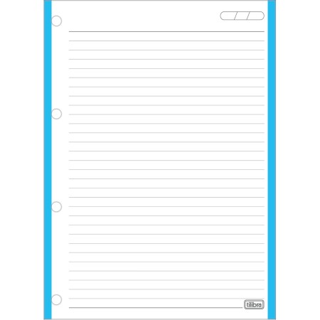 Foto ilustrativa Refil Tiliflex Tarjado Lumi para Caderno Argolado Universitário 96 Folhas