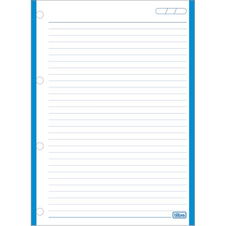 Foto ilustrativa Refil Tiliflex Tarjado para Caderno Argolado Universitário 96 Folhas