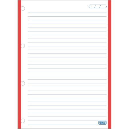 Foto ilustrativa Refil Tiliflex Tarjado para Caderno Argolado Universitário 96 Folhas