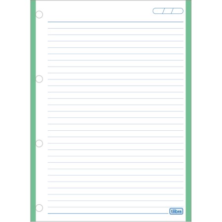 Foto ilustrativa Refil Tiliflex Tarjado para Caderno Argolado Universitário 96 Folhas