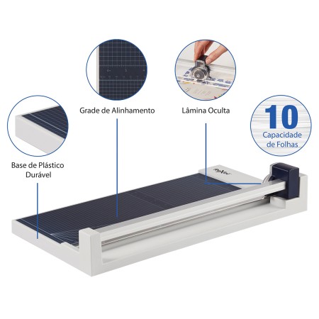 Foto ilustrativa Refiladora de Mesa 10 Folhas A4 Rexel Base 30x20cm ClassicCut 1210P