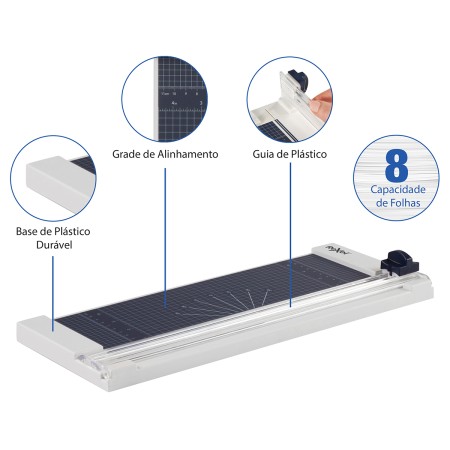 Foto ilustrativa Refiladora de Mesa 8 Folhas A4 Rexel Base 30x15cm ClassiCut 1208P
