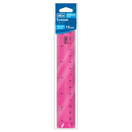 Foto ilustrativa Régua Flexível 15cm Rosa