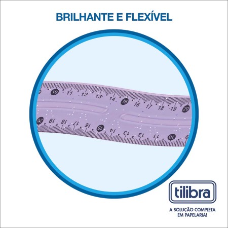 Foto ilustrativa Régua Flexível 30cm Lilás com Glitter