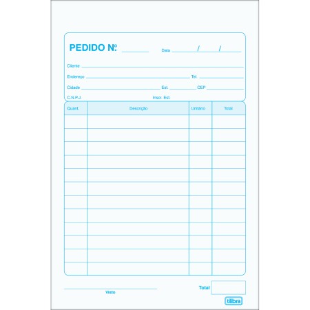 Foto ilustrativa Talão de Pedido 1/32 Pequeno 40x2 Vias - 80 Folhas