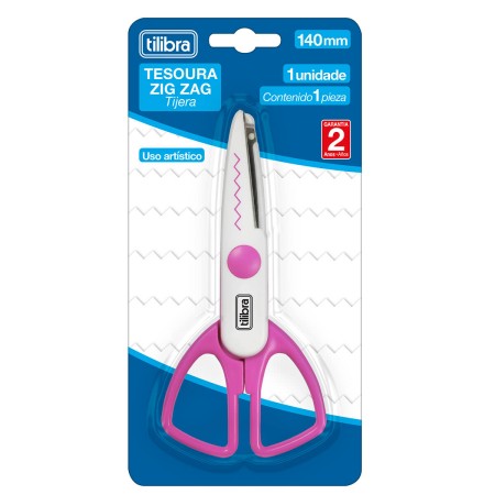 Foto ilustrativa Tesoura 140mm Zig-Zag Cores Sortidas