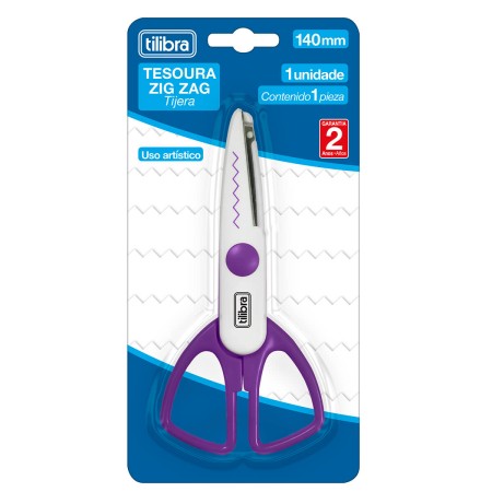 Foto ilustrativa Tesoura 140mm Zig-Zag Cores Sortidas