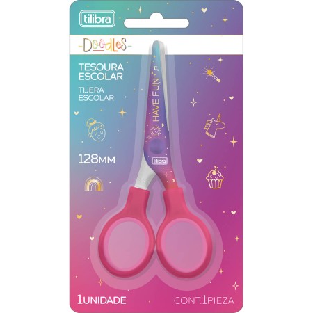 Foto ilustrativa Tesoura Escolar 128mm Doodles