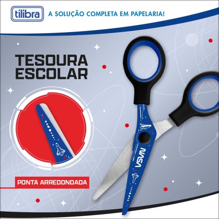 Foto ilustrativa Tesoura Escolar 128mm Nasa