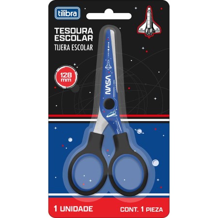 Foto ilustrativa Tesoura Escolar 128mm Nasa