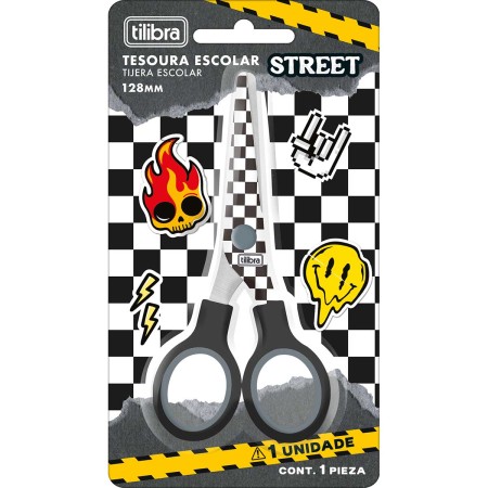 Foto ilustrativa Tesoura Escolar 128mm Street