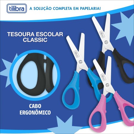 Foto ilustrativa Tesoura Escolar 130mm Classic - Sortido