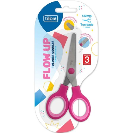 Foto ilustrativa Tesoura Escolar 132mm Flow Up Rosa