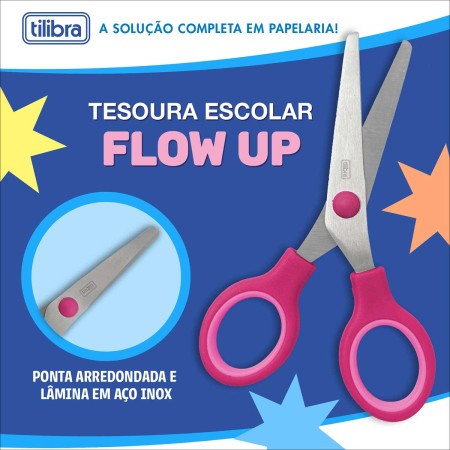 Foto ilustrativa Tesoura Escolar 132mm Flow Up Rosa