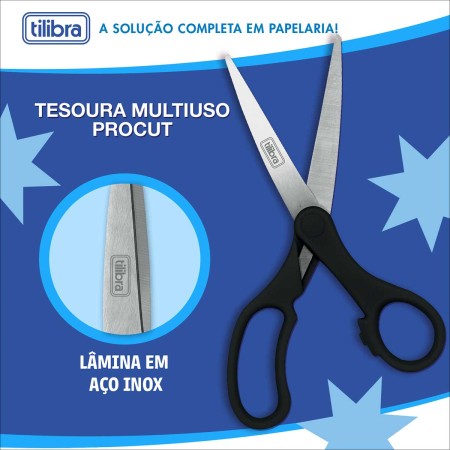 Foto ilustrativa Tesoura Multiuso 180mm ProCut Preta