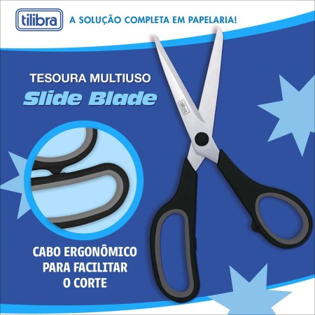 Foto ilustrativa Tesoura Multiuso 195mm Slide Blade Preta