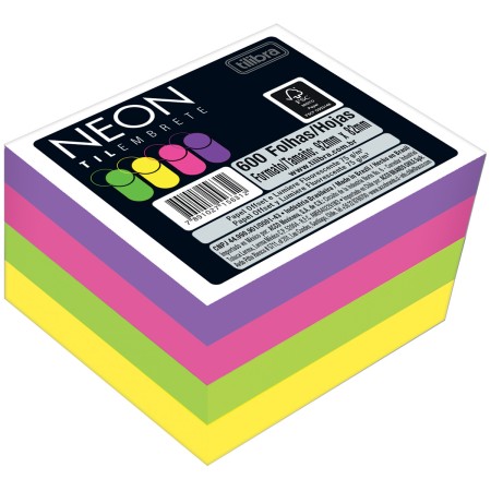 Foto ilustrativa Tilembrete Neon 92x82mm 600 Folhas - Tilibra
