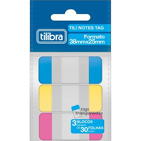 Foto ilustrativa Tili Notes Tag 38 x 25mm 90 folhas 3 Cores