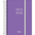 Foto ilustrativa Agenda Costurada Diária 11,7x 16,4 cm Neon 2026